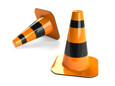 Two traffic cones clipart