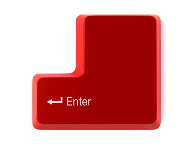 Red enter key clipart