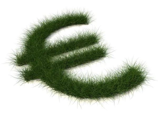 Euro segno di erba — Foto Stock
