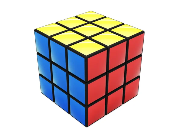 Quebra-cabeça colorido cubo — Fotografia de Stock