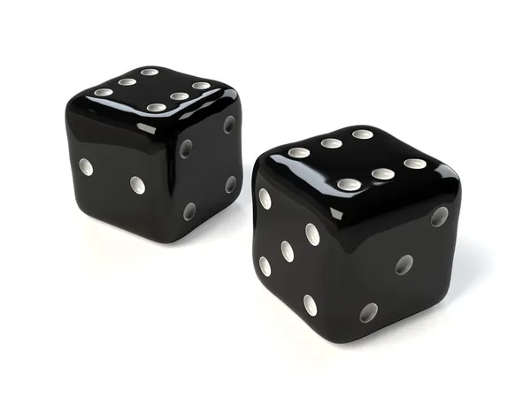 Two black dices — Stock Photo, Image