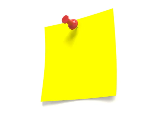 Office note paper with pushpin — Stock Photo, Image