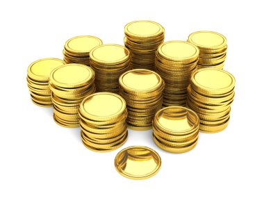 Stacks of gold coins clipart