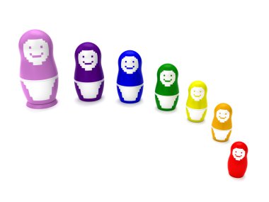 Digital russian dolls clipart