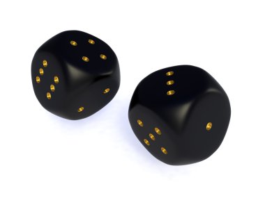 Two black dices clipart