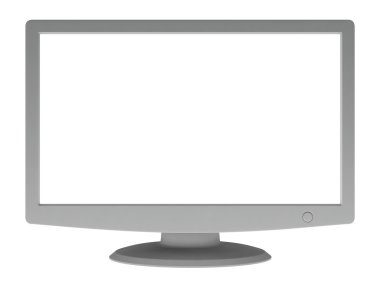 Monitor with blank screen clipart