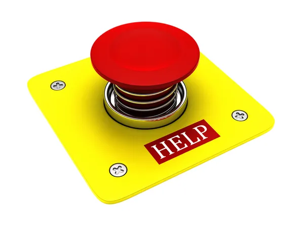 Botón de ayuda rojo — Foto de Stock