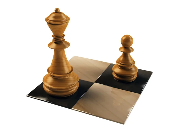 stock image Chess figure pawn and queen