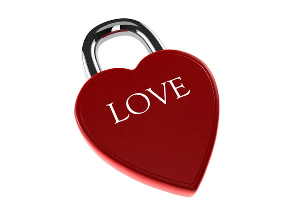 stock image Red love heart lock