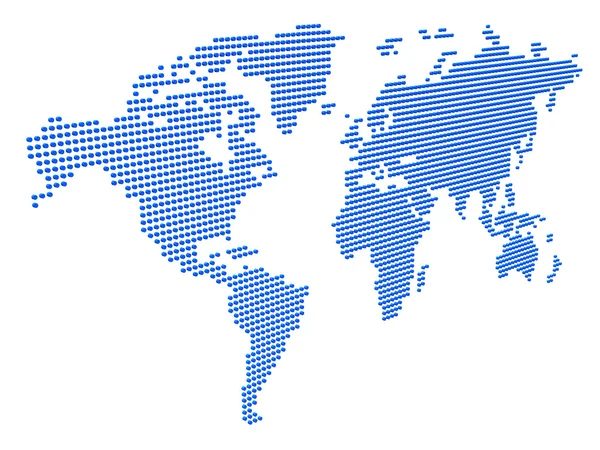 Prickade 3d world map — Stockfoto