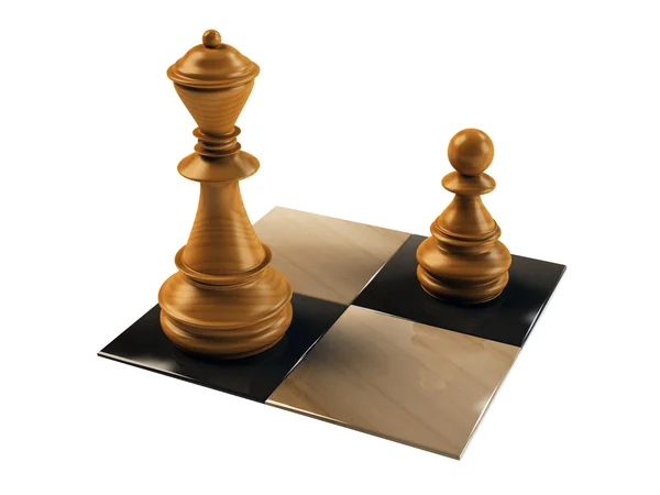 Chess figure pawn and queen Stock Photo