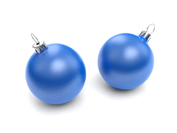 Deux boules de Noël bleues — Photo