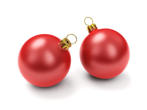 Dos bolas rojas de Navidad —  Fotos de Stock