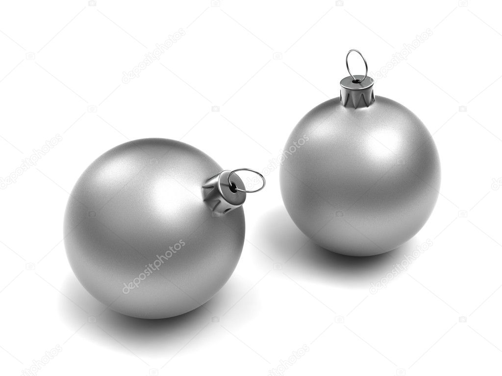 Two Silver Christmas Balls