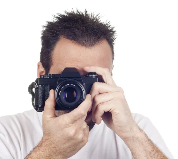 Isolated photography man — Stock Photo, Image