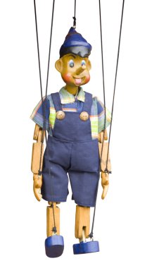 Isolated wooden puppet clipart