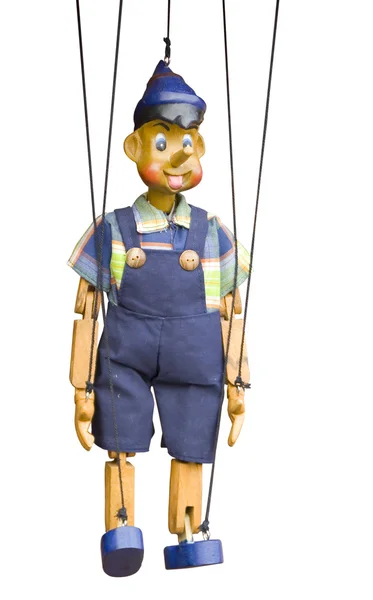 Geïsoleerde houten marionet — Stockfoto
