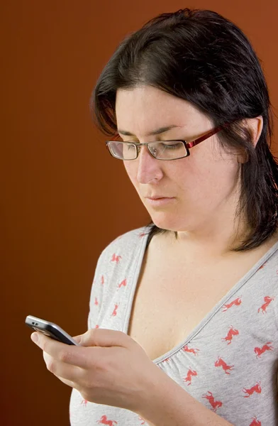 Woman communication technology phone — Stock Photo, Image