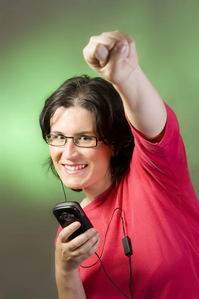 Young woman communication technology — Stock Photo, Image