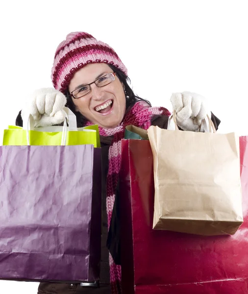 Weihnachtseinkäuferin — Stockfoto