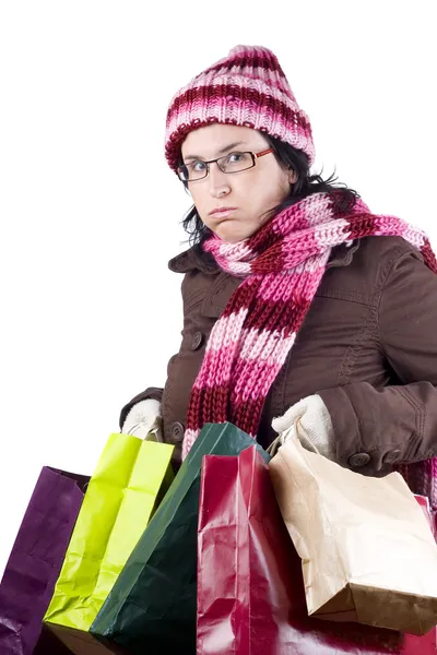 Mujer de compras de Navidad — Foto de Stock
