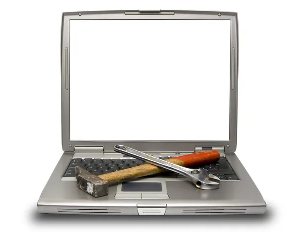 Laptop en hulpprogramma 's — Stockfoto