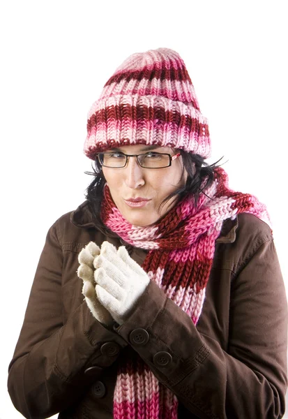Christmas cold girl Stock Picture