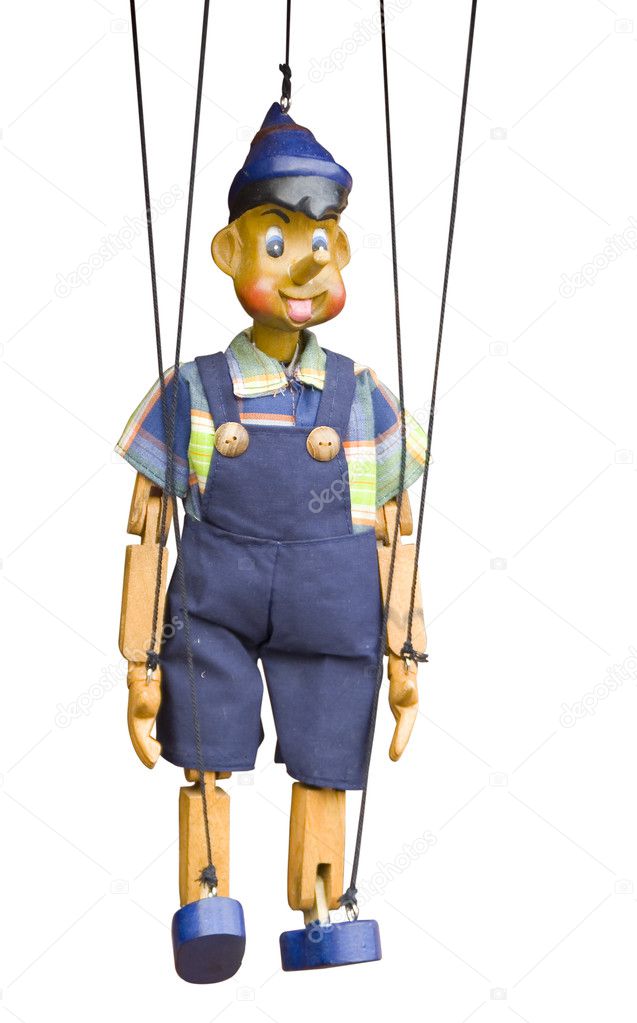 Isolated wooden puppet — Stock Photo © Immfocus 1120055