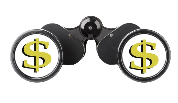 stock image Isolated binoculars with money