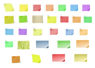 Isolated blank postit paper on withe bac clipart