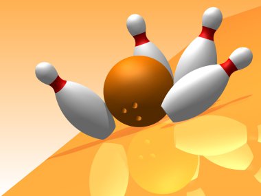 3D. Bowling clipart