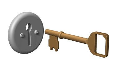 3D. Key clipart