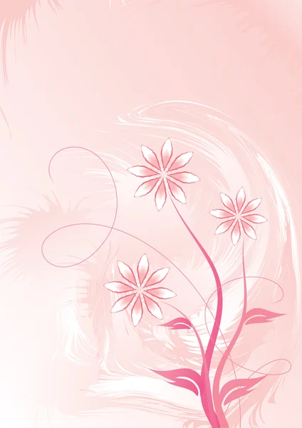 분홍색 배경에 꽃 장식 — 스톡 벡터