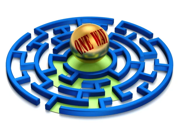 3D. One Way Labyrinth. — Stock Photo, Image