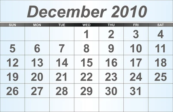 December 2010 Desktop Calendar. — Stock Photo, Image