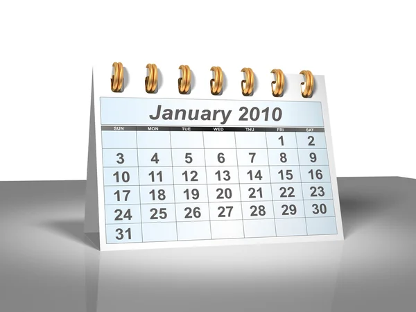 Januar 2010 Desktop Kalender . - Stock-foto
