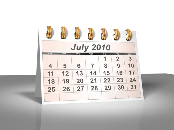Temmuz 2010 masaüstü takvimi. — Stok fotoğraf