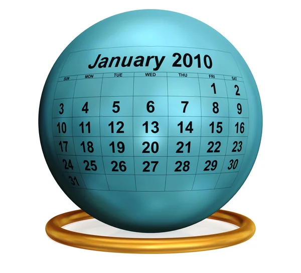 January 2010 Desktop Calendar. — Stock Photo, Image