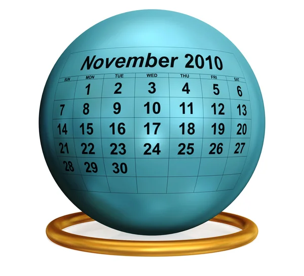 November 2010 Desktop Calendar. — Stock Photo, Image