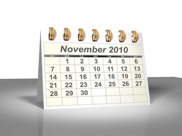 November 2010 Skrivbordskalender. — Stockfoto