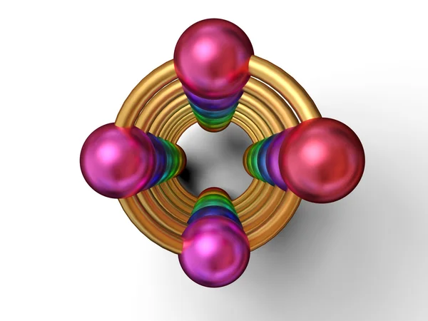 Spiral and colour spheres — Stock Photo, Image