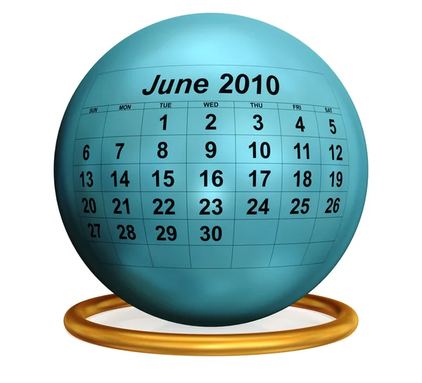 Junio 2010 Calendario de escritorio . — Foto de Stock
