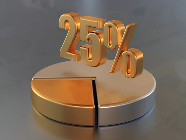 Symbol "25 %" — Zdjęcie stockowe
