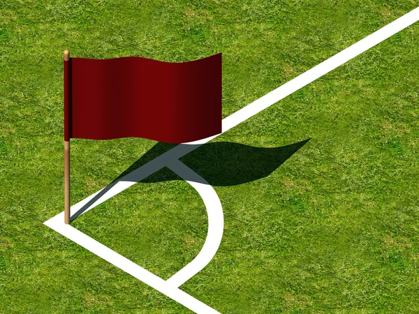 Marcado y bandera de la esquina del fútbol . —  Fotos de Stock