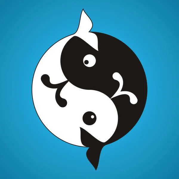 Yin-Yang-Wale — Stockvektor