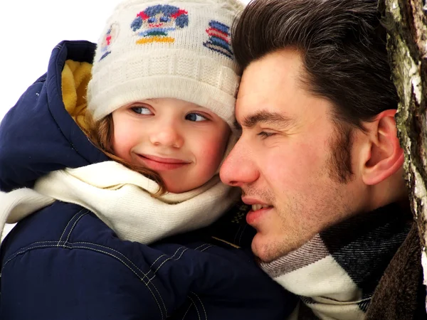 Küçük kız babası ile — Stok fotoğraf