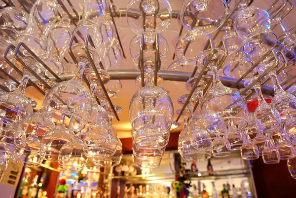 Glasses at Bar Counter — стокове фото