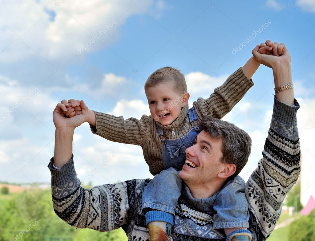 Father and son (on the shoulders)