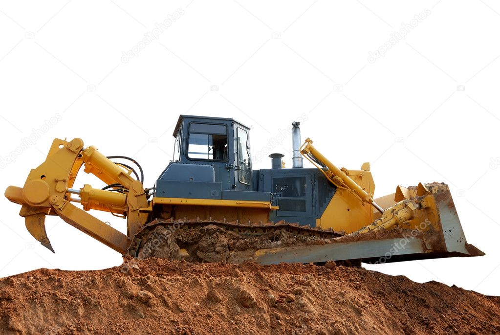 Heavy bulldozer with ripper