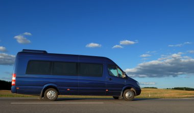 Minibus on highway clipart